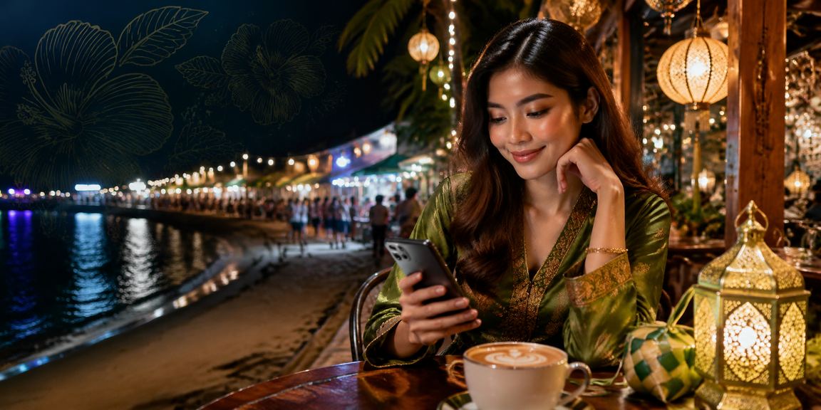 Pemain Malaysia bermain kasino mudah alih semasa perayaan Hari Raya dengan gaya tempatan